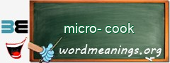 WordMeaning blackboard for micro-cook